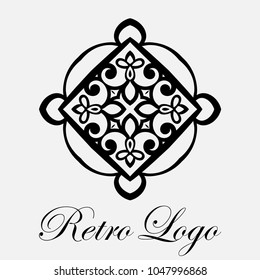 Vintage ornamental logo monogram. Retro luxury logotype for design with swirl elements