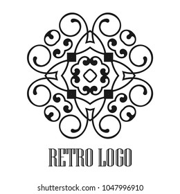 Vintage ornamental logo monogram. Retro luxury logotype for design with swirl elements