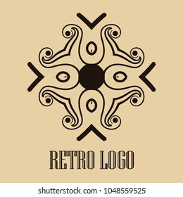 Vintage ornamental logo monogram. Retro luxury logotype for design with swirl elements