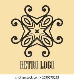 Vintage ornamental logo monogram. Retro luxury logotype for design with swirl elements