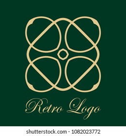 Vintage ornamental logo. Template for design of logotypes