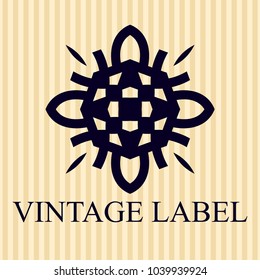 Vintage ornamental logo template with text. Vector illustration