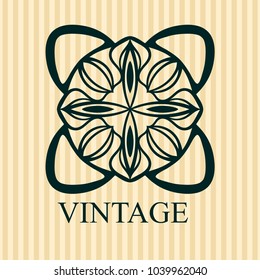 	Vintage ornamental logo template with text. Vector illustration
