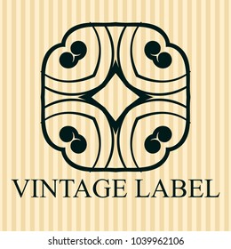 	Vintage ornamental logo template with text. Vector illustration
