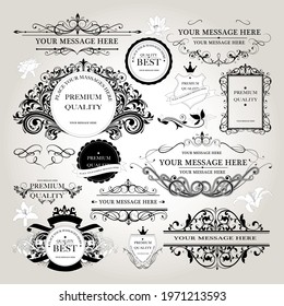 Vintage ornamental logos collection design