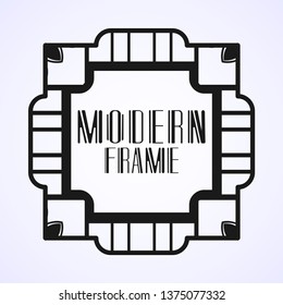 Vintage ornamental modern art deco border frame for invitation and packaging of luxury products. Retro luxury background