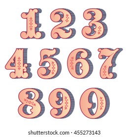 Vintage ornamental numbers