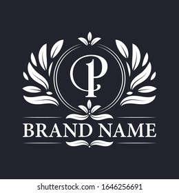 
Vintage ornamental P logo design. Luxurious & elegant alphabet P letter logo design template.
