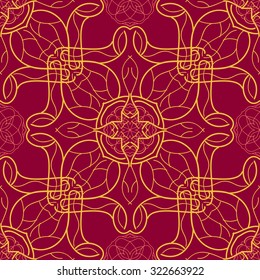 Vintage ornamental pattern with light decorative elements. Vector seamless texture