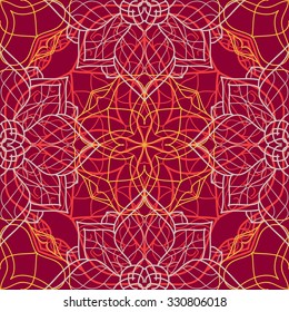 Vintage ornamental pattern with light decorative elements. Vector seamless texture