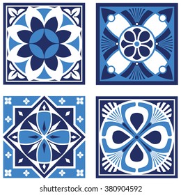 Vintage Ornamental Pattern in tones of blue.