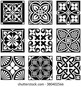 Vintage Ornamental Patterns in Black and White.