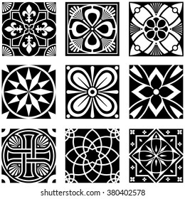 Vintage Ornamental Patterns in Black and White.