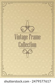Vintage ornamental retro classic decorative frames design editable background vector image