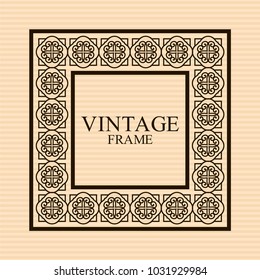 Vintage ornamental retro frame. Template for design. Vector illustration