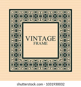 Vintage ornamental retro frame. Template for design. Vector illustration