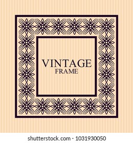 Vintage ornamental retro frame. Template for design. Vector illustration