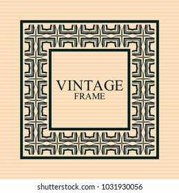 Vintage ornamental retro frame. Template for design. Vector illustration