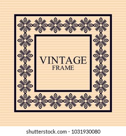 Vintage ornamental retro frame. Template for design. Vector illustration