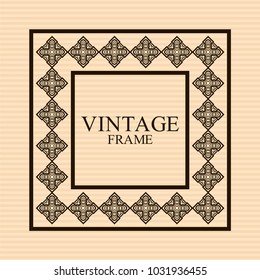 Vintage ornamental retro frame. Template for design. Vector illustration