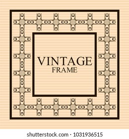 Vintage ornamental retro frame. Template for design. Vector illustration