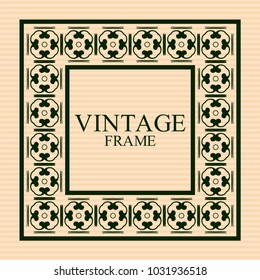 Vintage ornamental retro frame. Template for design. Vector illustration