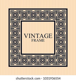 Vintage ornamental retro frame. Template for design. Vector illustration