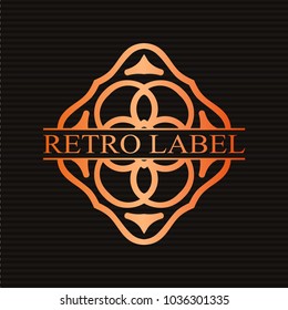 Vintage ornamental retro golden label. Template for design. Vector illustration