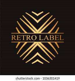 Vintage ornamental retro golden label. Template for design. Vector illustration