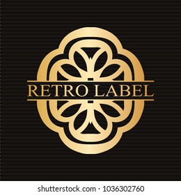Vintage ornamental retro golden label. Template for design. Vector illustration