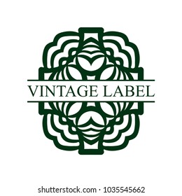 Vintage ornamental retro label. Template for design. Vector illustration