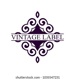 Vintage ornamental retro label. Template for design. Vector illustration