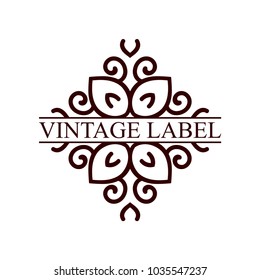 Vintage ornamental retro label. Template for design. Vector illustration
