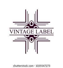 Vintage ornamental retro label. Template for design. Vector illustration