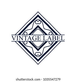 Vintage ornamental retro label. Template for design. Vector illustration
