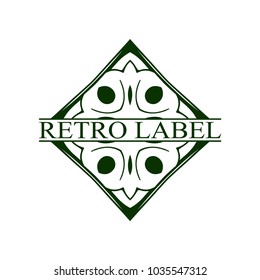 Vintage ornamental retro label. Template for design. Vector illustration