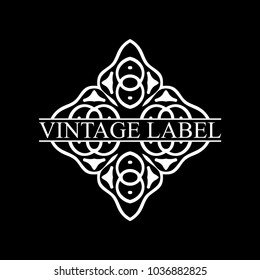 Vintage ornamental retro label. Template for design. Vector illustration