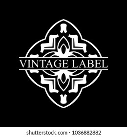 Vintage ornamental retro label. Template for design. Vector illustration