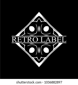 Vintage ornamental retro label. Template for design. Vector illustration