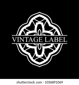 Vintage ornamental retro label. Template for design. Vector illustration