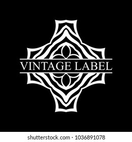 Vintage ornamental retro label. Template for design. Vector illustration