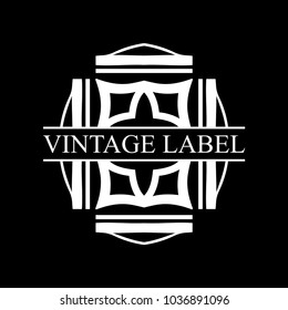 Vintage ornamental retro label. Template for design. Vector illustration