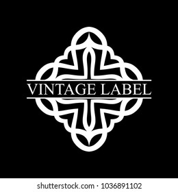 Vintage ornamental retro label. Template for design. Vector illustration