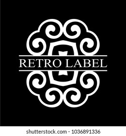 Vintage ornamental retro  label. Template for design. Vector illustration