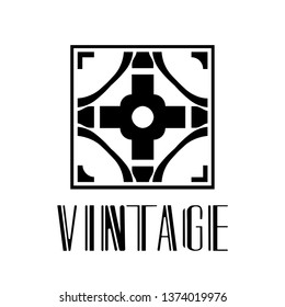 Vintage ornamental retro modern art deco logo template for design