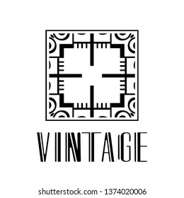 Vintage ornamental retro modern art deco logo template for design