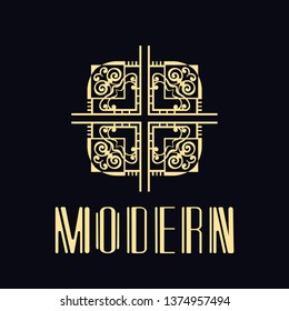 Vintage ornamental retro modern art deco logo template for design