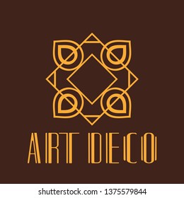 Vintage ornamental retro modern art deco logo template for design