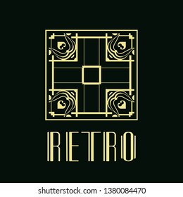 Vintage ornamental retro modern art deco logo template for design