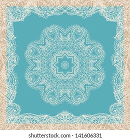 Vintage ornamental round lace pattern. Vector illustration for your design. Flower round lace wallpape; lacy arabesque designs.